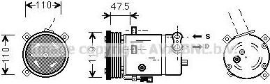 Prasco OLK277 компрессор, кондиционер на OPEL OMEGA B (25_, 26_, 27_)