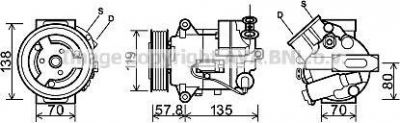 Prasco OLK496 компрессор, кондиционер на OPEL INSIGNIA