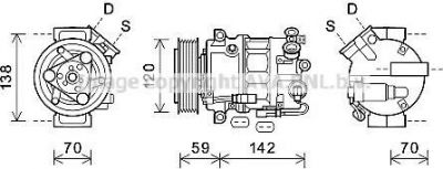 Prasco OLK577 компрессор, кондиционер на OPEL INSIGNIA