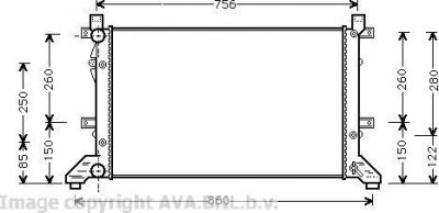 Prasco VW2250 радиатор, охлаждение двигателя на VW LT 28-46 II c бортовой платформой/ходовая часть (2DC, 2DF, 2