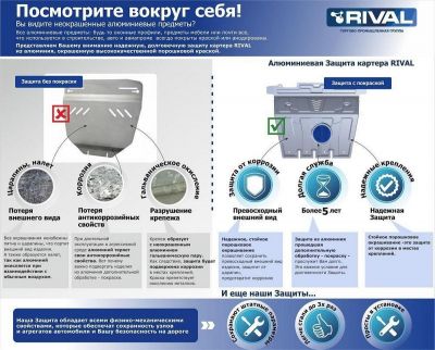 RIVAL 33347191 Защита редуктора! алюм.enault duster 4wd 11-15, nissan terranо 14>