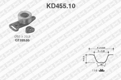 SNR KD455.10 комплект ремня грм на RENAULT 25 (B29_)