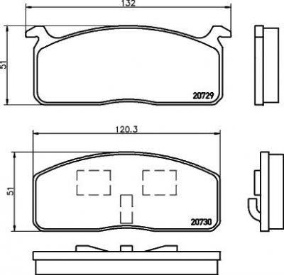 Textar 2072902 комплект тормозных колодок, дисковый тормоз на TOYOTA HIACE III c бортовой платформой/ходовая часть (YH8_, LH8_)