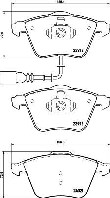 TEXTAR К-т колодки торм.диск.пер.Audi A3/VW Golf VI/Scirocco 1,4-2,0 07- (2391301)