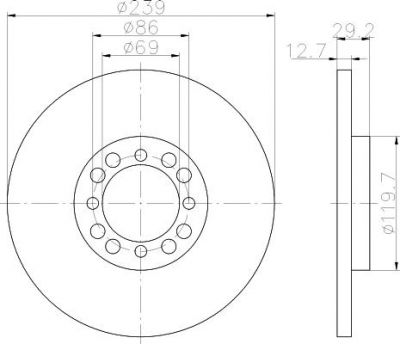 Textar 92031000 тормозной диск на VOLVO 340-360 (343, 345)