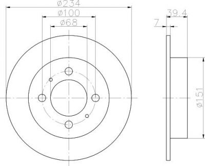 Textar 92080000 тормозной диск на NISSAN 100 NX (B13)