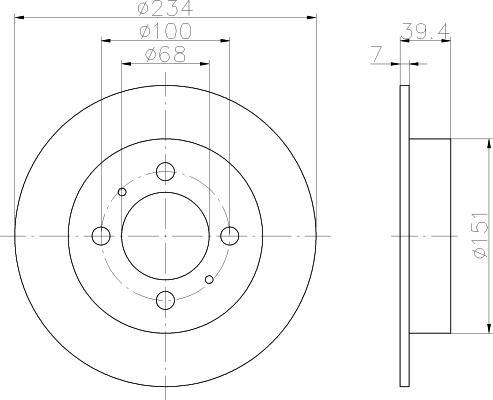 Textar 92080000 тормозной диск на NISSAN 100 NX (B13)