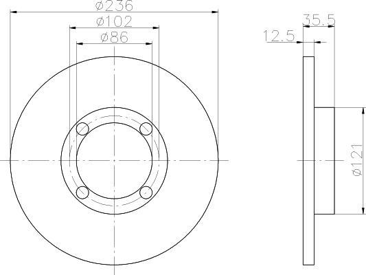 Textar 92100300 тормозной диск на DAEWOO MATIZ (KLYA)