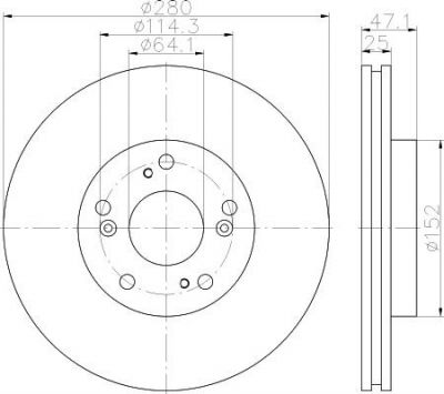 Textar 92252503 тормозной диск на HONDA CIVIC IX (FK)