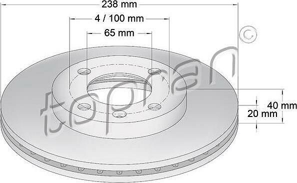Topran 103 407 тормозной диск на VW GOLF III (1H1)