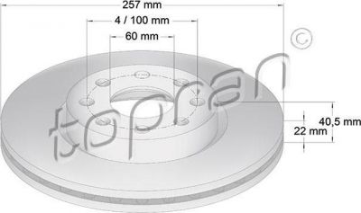 Topran 207 602 тормозной диск на OPEL CORSA D