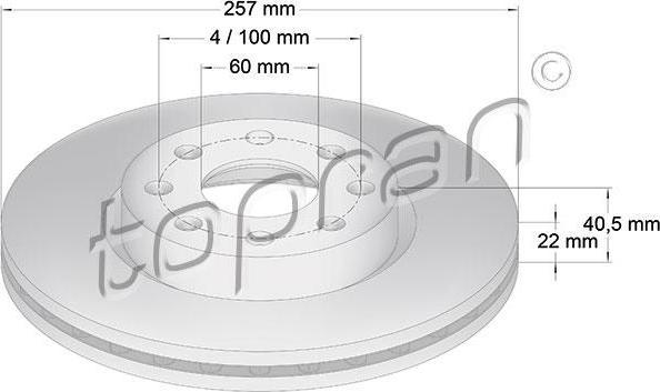 Topran 207 602 тормозной диск на OPEL CORSA D