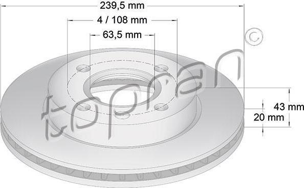 Topran 301 908 тормозной диск на FORD KA (RB_)