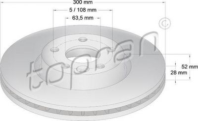 Topran 303 976 тормозной диск на FORD GALAXY (WA6)
