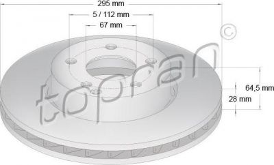 Topran 401 899 тормозной диск на MERCEDES-BENZ E-CLASS (W212)