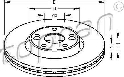 Topran 700 645 тормозной диск на RENAULT LAGUNA II Grandtour (KG0/1_)