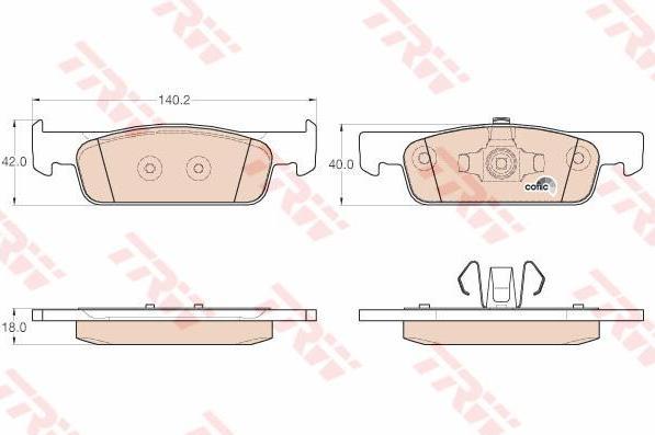 TRW GDB2016 Колодки тормозные передние Renault Logan II/Clio IV 2012 - (410605612R)