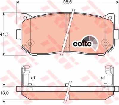 TRW GDB3203 Колодки задние KIA Shuma/Carens/Spectra (0K2FC2628Z)