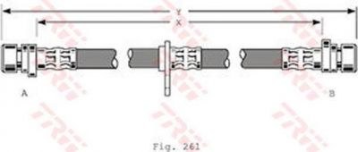 TRW PHA367 тормозной шланг на ROVER 600 (RH)