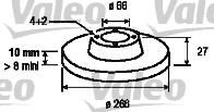 Valeo 186134 тормозной диск на PEUGEOT 405 I Break (15E)