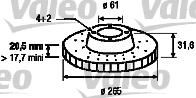 Valeo 186219 тормозной диск на RENAULT 21 универсал (K48_)