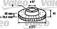 Valeo 186653 тормозной диск на MITSUBISHI L 300 фургон (P0_W, P1_W, P0_V, P1_V, P_2V, P2_W)
