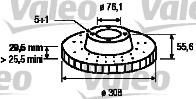 Valeo 186756 тормозной диск на VW MULTIVAN V (7HM, 7HN, 7HF, 7EF, 7EM, 7EN)