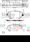 VALEO Колодки торм пер NISSAN MICRA 03->(573125J) (D1060AX60A, 598641)