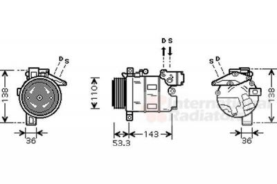 Van Wezel 0600K321 компрессор, кондиционер на Z4 (E85)