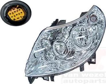 Van Wezel 1651961 основная фара на FIAT DUCATO c бортовой платформой/ходовая часть (250, 290)