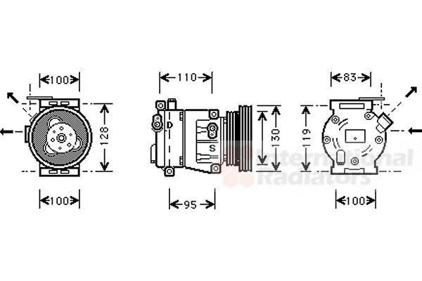 Van Wezel 1700K035 компрессор, кондиционер на FIAT PALIO Weekend (178DX)