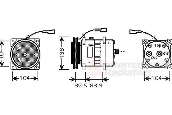 Van Wezel 2800K093 компрессор, кондиционер на IVECO EuroTrakker