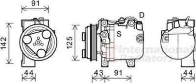 Van Wezel 5100K088 компрессор, кондиционер на SUBARU IMPREZA универсал (GG)