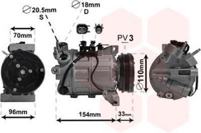 Van Wezel 5900K183 компрессор, кондиционер на VOLVO S60 II