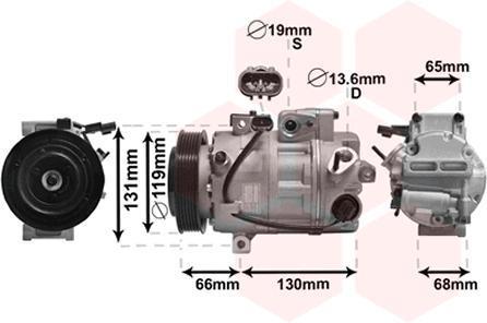 Van Wezel 8200K340 компрессор, кондиционер на HYUNDAI SANTA FE III (DM)