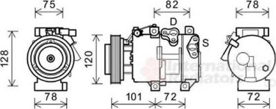 Van Wezel 8300K218 компрессор, кондиционер на KIA SORENTO II (XM)