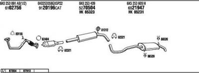 WALKER VW20537 система выпуска ог на VW POLO CLASSIC (6KV2)