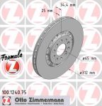 Zimmermann 100.1240.75 тормозной диск на VW GOLF IV (1J1)