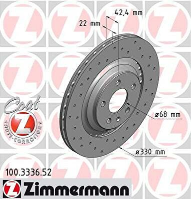 Zimmermann 100.3336.52 тормозной диск на AUDI A6 Allroad (4FH, C6)
