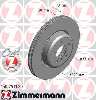 ZIMMERMANN Диск торм. пер. 3 (F30, F31, F34, F35, F80) 11> (150.2911.20)