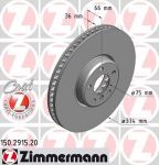 ZIMMERMANN Диск торм. пер. прав. 5 (F07, F11, F10, F18)/7 (F01, F02, F03, F04) 09> (150.2915.20)