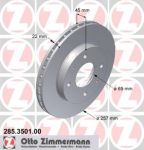 Zimmermann 285.3501.00 тормозной диск на HYUNDAI SONATA II (Y-2)