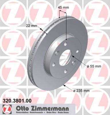 Zimmermann 320.3801.00 тормозной диск на KIA RIO универсал (DC)
