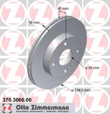 Zimmermann 370.3066.00 тормозной диск на MAZDA 323 C IV (BG)