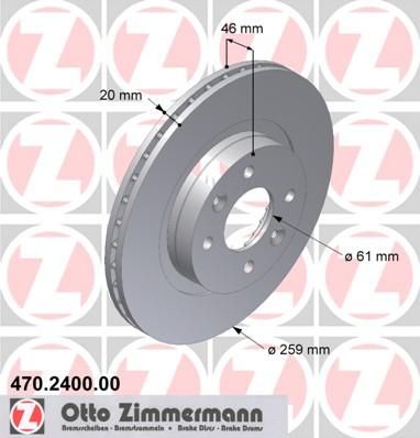 Zimmermann 470.2400.00 тормозной диск на RENAULT 25 (B29_)