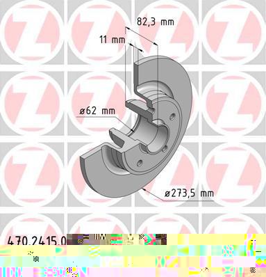 Zimmermann 470.2415.00 тормозной диск на RENAULT LAGUNA II (BG0/1_)