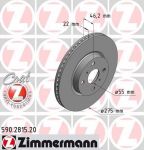 ZIMMERMANN Диск торм. Пер. Toyota Yaris 1.3 11> заказ не менее 2 единиц (590.2815.20)