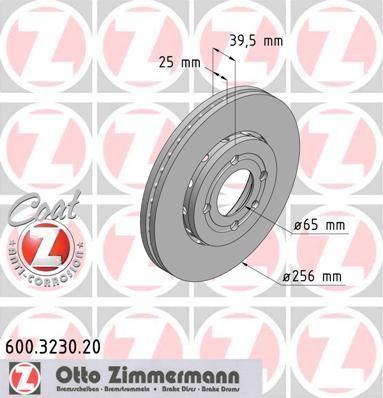 Zimmermann 600.3230.20 тормозной диск на VW LUPO (6X1, 6E1)