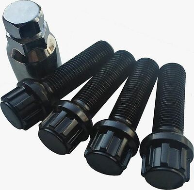 Комплект секретных болтов Bimecc UBR445-BLK M14x1.5x45, сфера, чёрный, 4 шт. + ключ