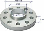 SP85C 15mm 5x120 d74.1-72.6 Анодир